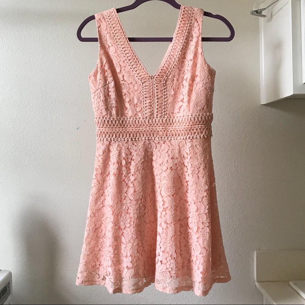 Pink shimmery mini dress